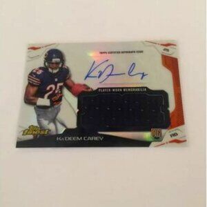2014 Topps Finest Auto Jumbo Relics Ka'Deem Carey Auto Rookie #AJR-KC (042)